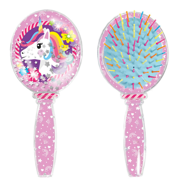 haarborstel Unicorn Glitter 17,5 cm meisjes roze - ToyRunner