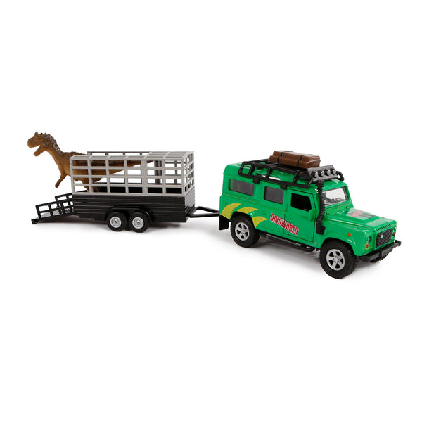 Kids Globe Die Cast pull back Landrover Dino transport 29cm - ToyRunner