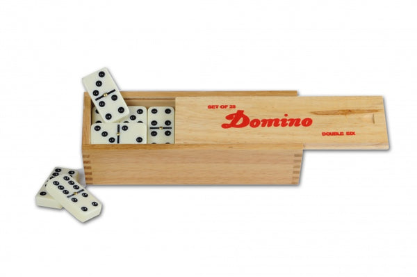 Domino Dubbel 6 junior hout 5 cm wit/zwart - ToyRunner