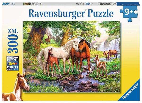 Puzzel XXL Wilde paarden bij de rivier - 300 stukjes - Legpuzzel Ravensburger - ToyRunner