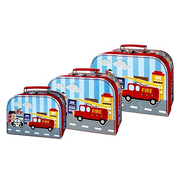 Simply for Kids 3-delige Kofferset Brandweerauto&#039;s - ToyRunner