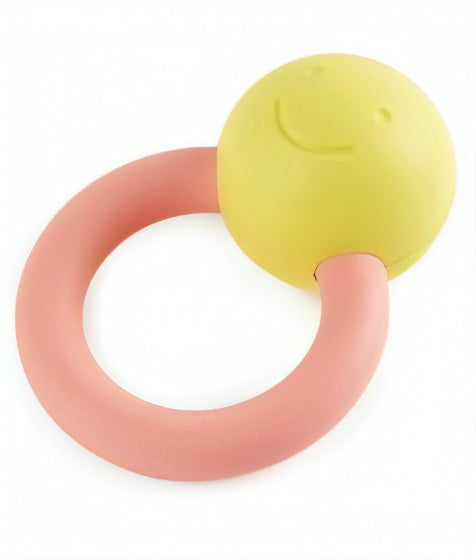 babyring rammelaar 10 cm geel/roze - ToyRunner
