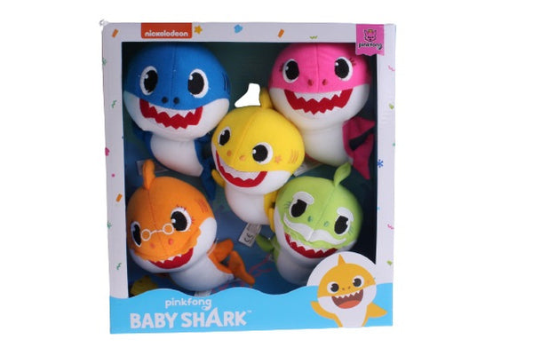 knuffelset Baby Shark Family 15 cm pluche 5-delig - ToyRunner