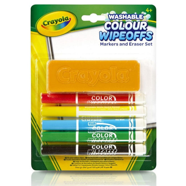 Crayola Dry Wipeoffs Stiften met Wisser, 5st. - ToyRunner