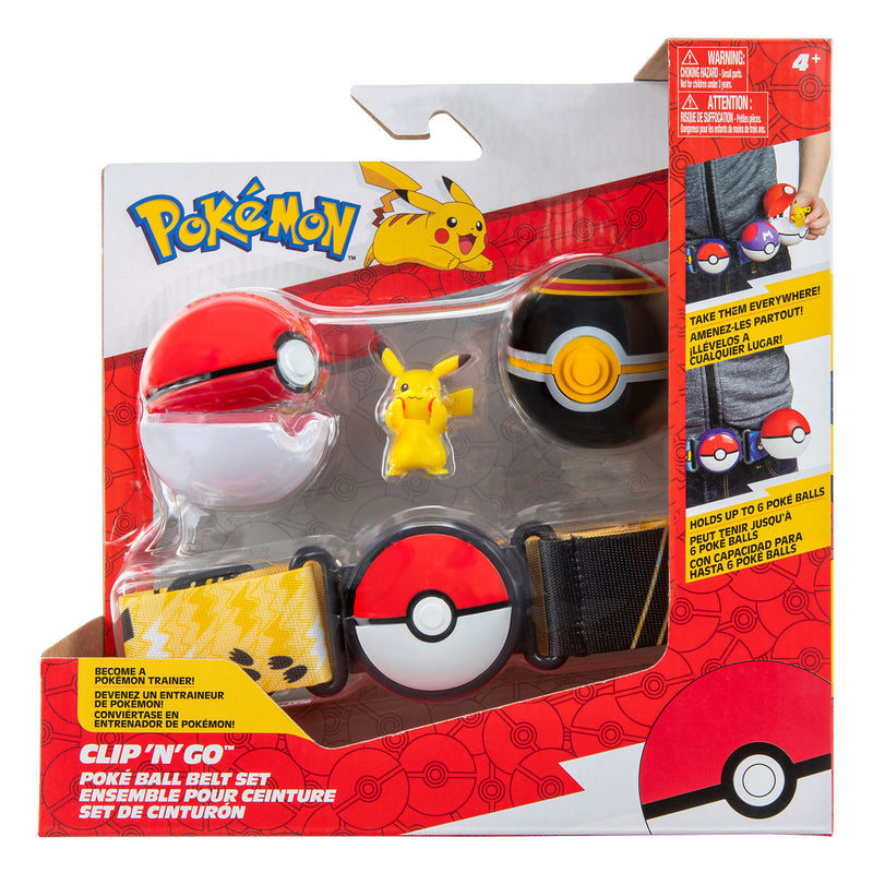 Pokemon Clip n Go Belt Set Poke Ball, Luxury Ball, Pikachu - ToyRunner