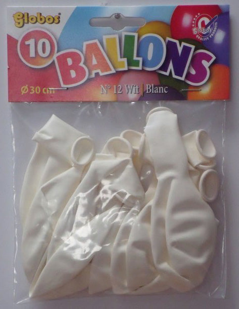 10 Witte ballonnen in zak - ToyRunner