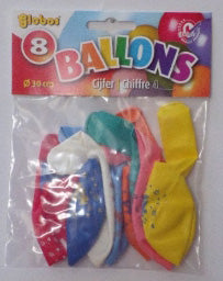 8 x Cijferballonnen Nr. 4 - ToyRunner