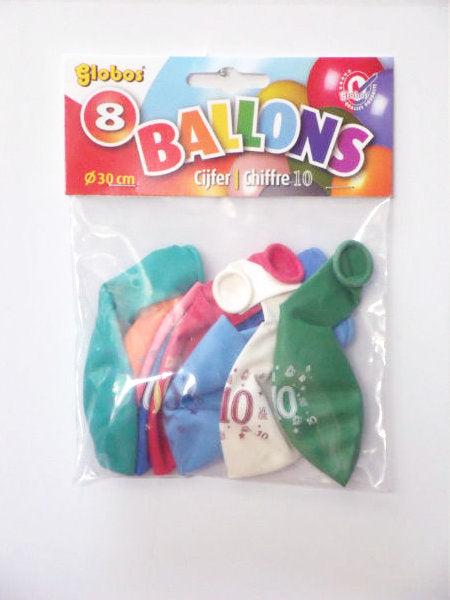 8 cijferballonnen nr. 10 2172 - ToyRunner