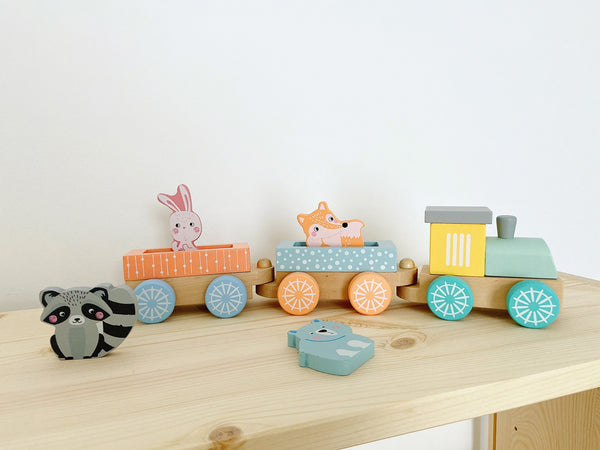 Pastel houten trein - ToyRunner