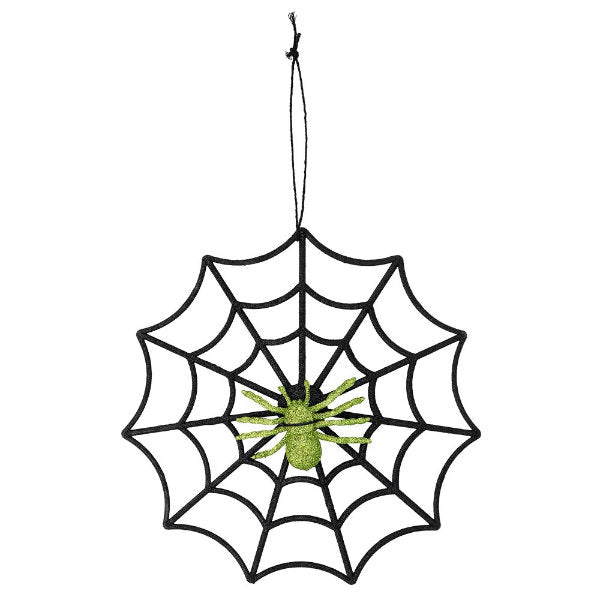 Spinnenweb glitter met spin 30 cm. 73054