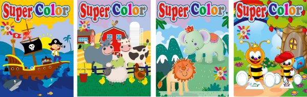 Super color book 4 ass. 554117A&#45;B&#45;C&#45;D - ToyRunner