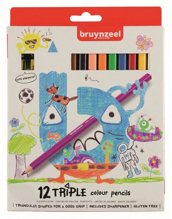 Bruynzeel 12 triple coloured pencils - ToyRunner