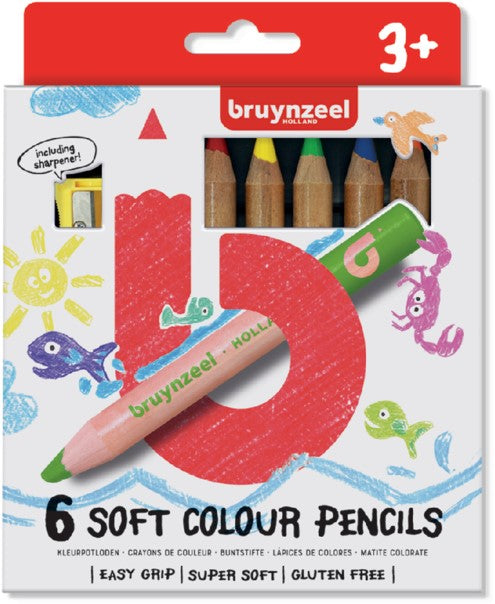 Bruynzeel 6 soft colouring pencils 60119 - ToyRunner
