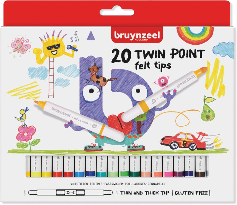 Bruynzeel Kids Twin Point Viltstiften, 20st. - ToyRunner