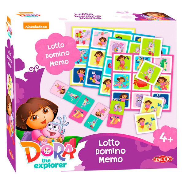 3-in-1 spellen (memo, lotto, domino) Dora - ToyRunner