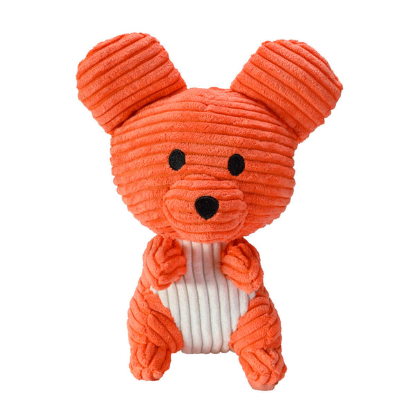 knuffel Mouse Piip junior 15 cm corduroy oranje - ToyRunner