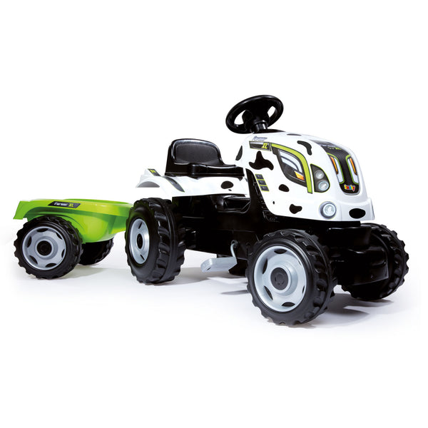 Smoby Tractor met Trailer - Koeienprint - ToyRunner