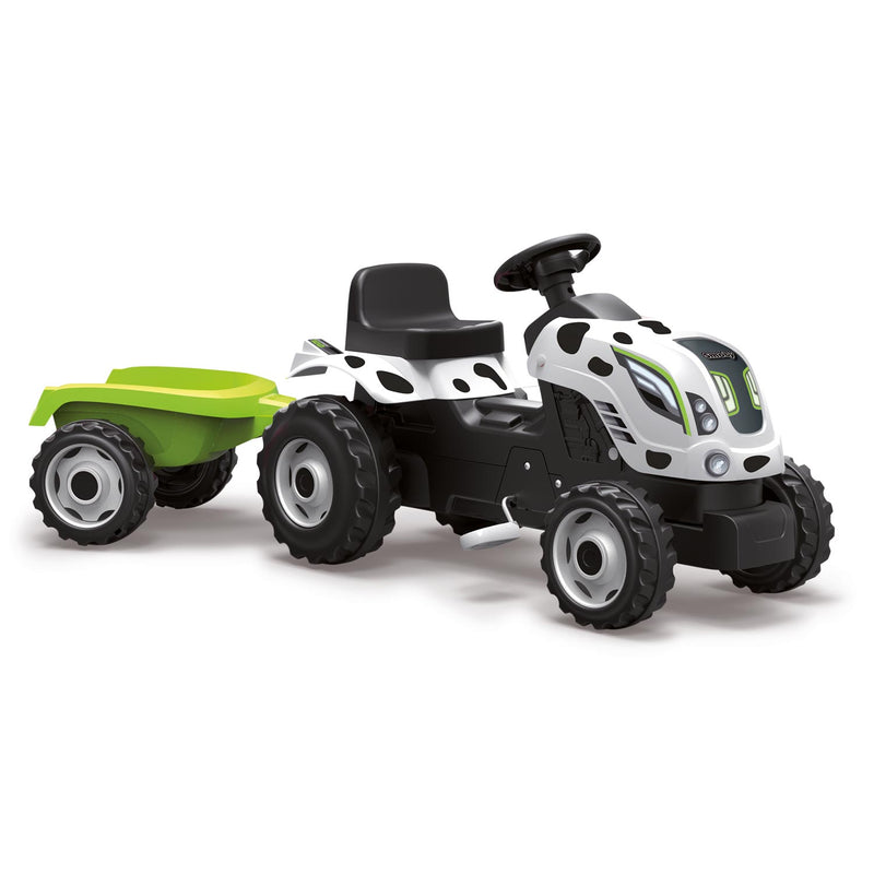 Smoby Tractor met Trailer - Koeienprint - ToyRunner