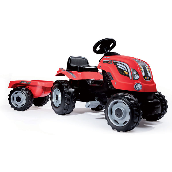 Smoby Tractor met Trailer - Rood - ToyRunner