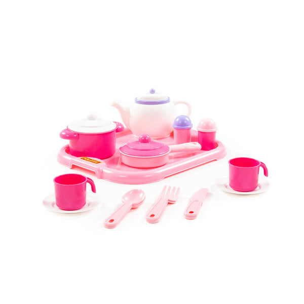serviesset meisjes 31 x 25,5 cm roze 19-delig - ToyRunner