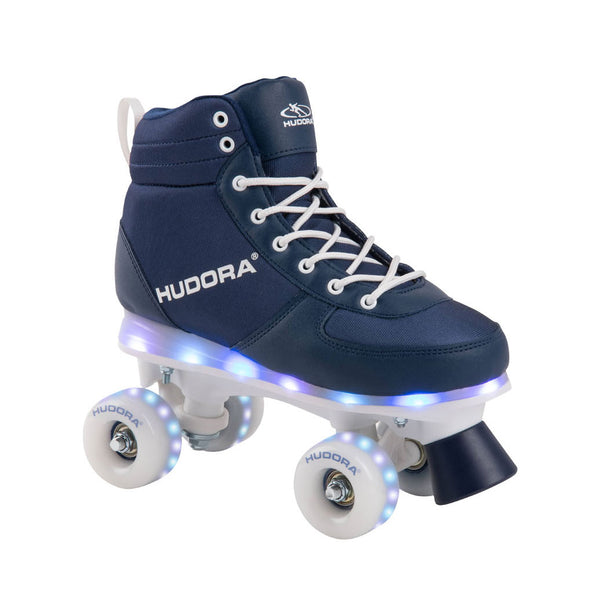 Hudora Rolschaatsen Blauw met LED, Maat 31-32 - ToyRunner