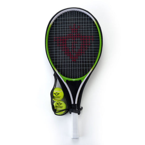 Tennisracket met Hoes en 2 Ballen - Groen - ToyRunner