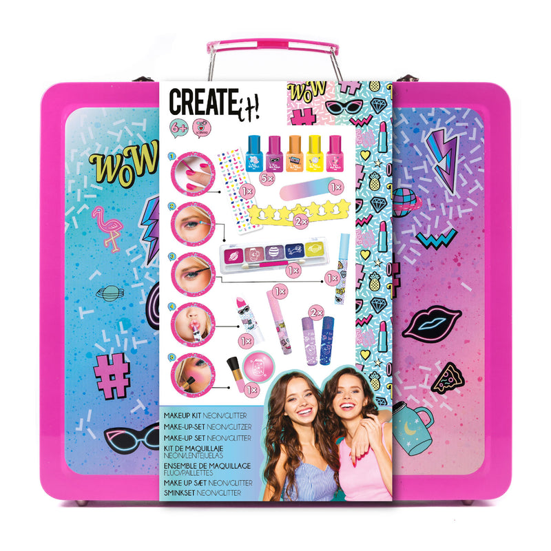 make-up set meisjes 30 x 27 cm textiel roze 17-delig - ToyRunner