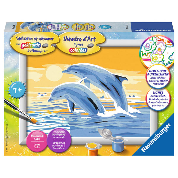 Dolfijnen springend Schilderen op nummer - Knutselset Verven Ravensburger - ToyRunner