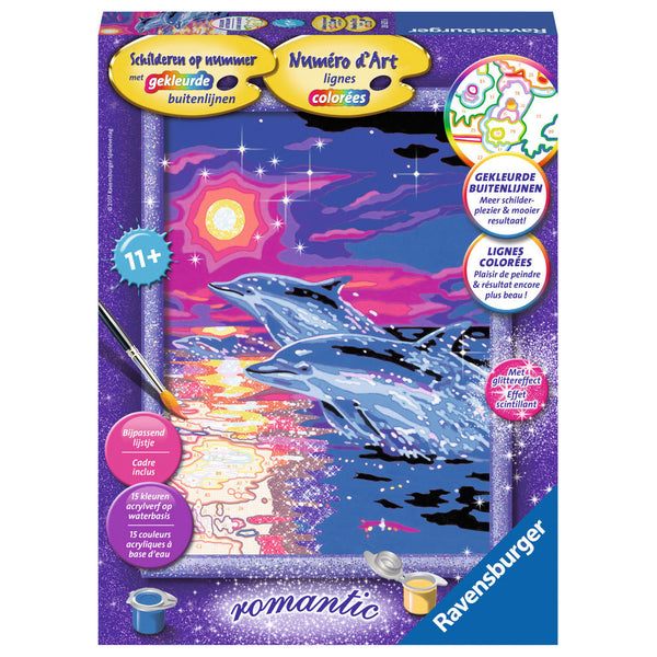 Schilderen op Nummer - Dolfijnen in Zonsondergang - ToyRunner
