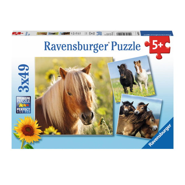 Puzzel Schattige Pony`s - 3x49 stukjes - Legpuzzel Ravensburger - ToyRunner