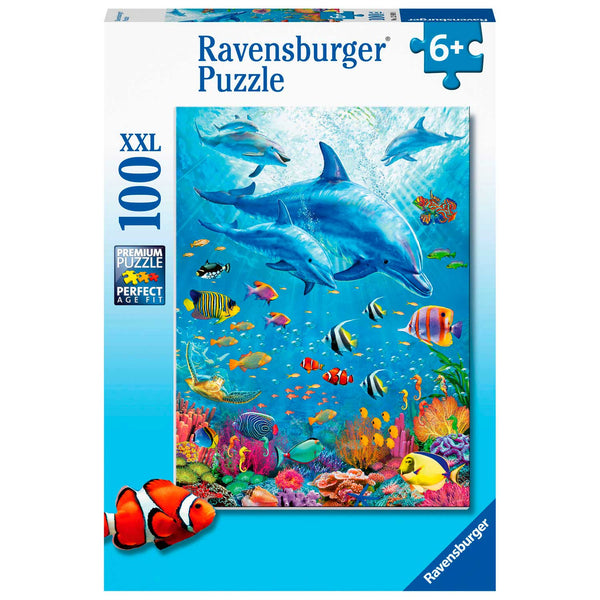 Puzzel XXL Bijeenkomst van de Dolfijnen - 100 stukjes - Legpuzzel Ravensburger - ToyRunner