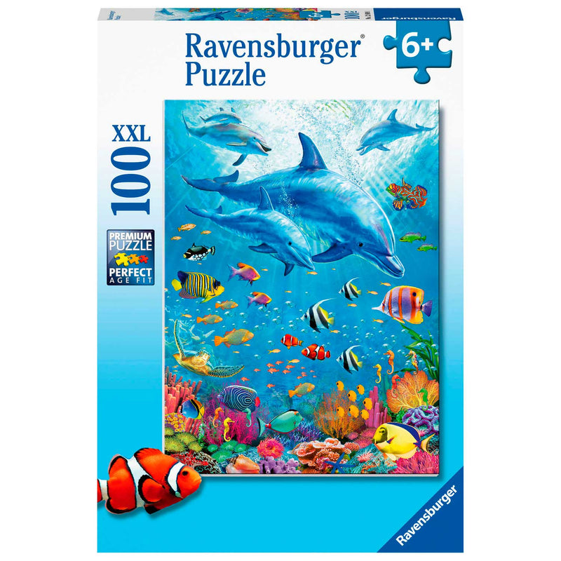 Puzzel XXL Bijeenkomst van de Dolfijnen - 100 stukjes - Legpuzzel Ravensburger - ToyRunner