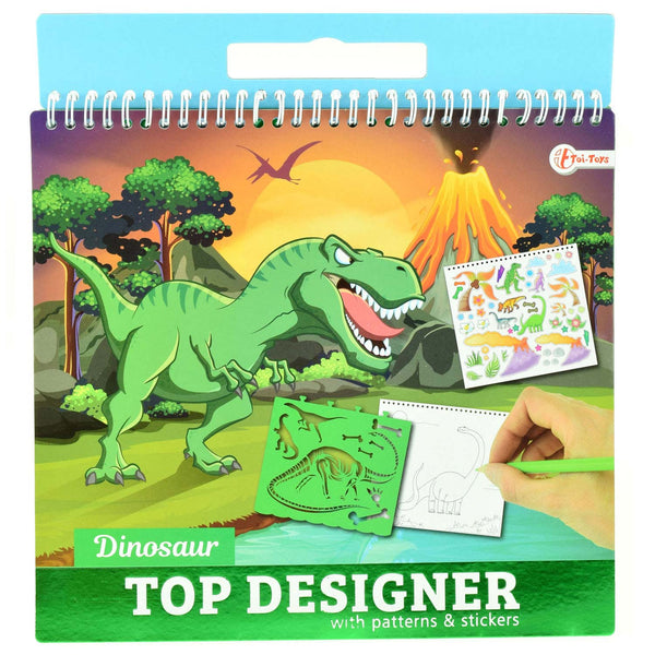Schetsboek Dino met Stickers en Sjablonen - ToyRunner