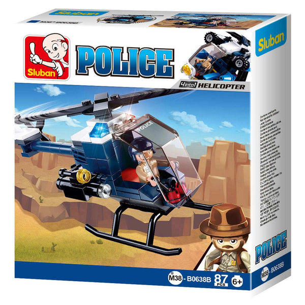 Police: helikopter donkerblauw (M38-B0638B) - ToyRunner