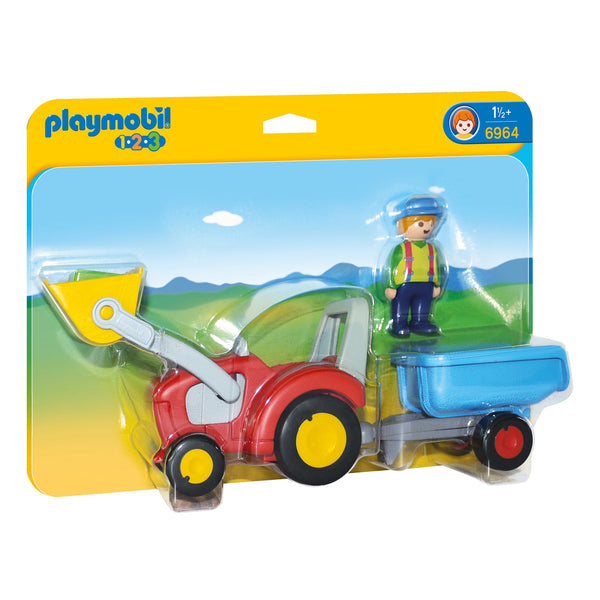 Playmobil 6964 Boer met Tractor en Aanhangwagen - ToyRunner