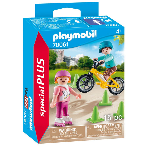 Playmobil 70061 Kinderen met Fiets en Skates - ToyRunner