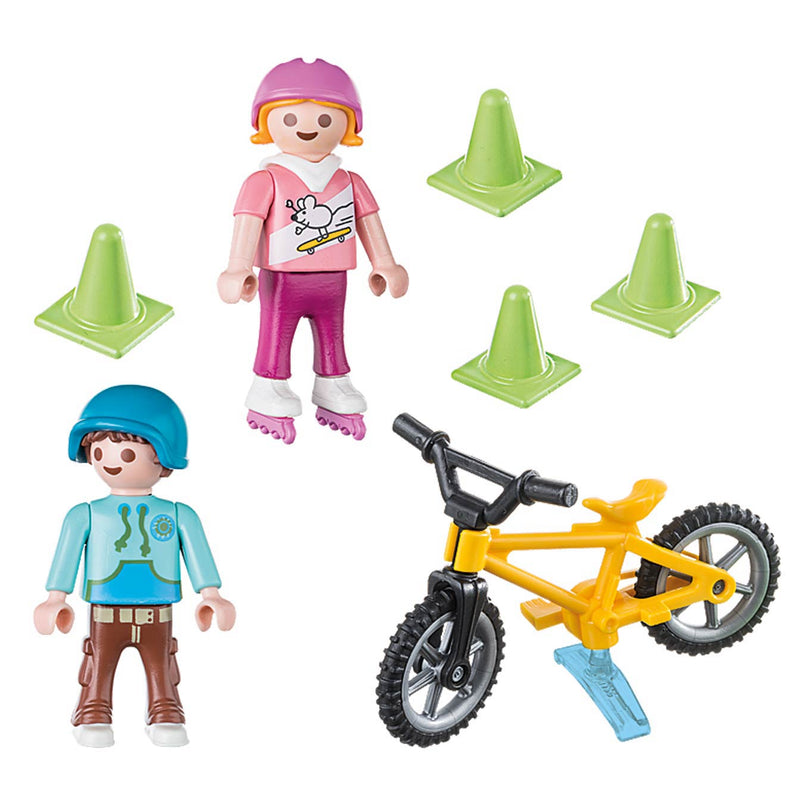 Playmobil 70061 Kinderen met Fiets en Skates - ToyRunner