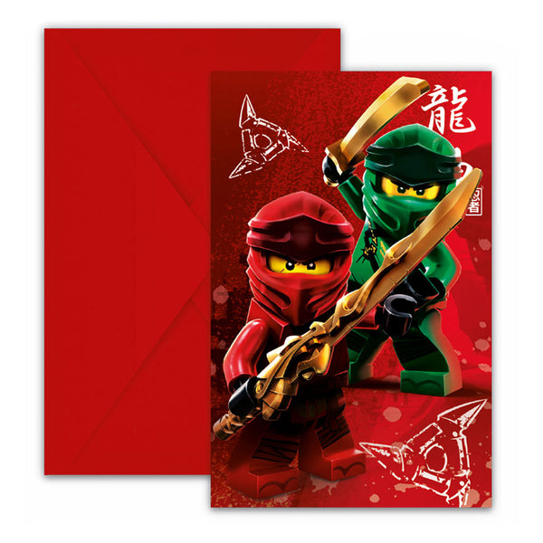 Uitnodigingen en Enveloppen FSC Lego Ninjago, 6st.
