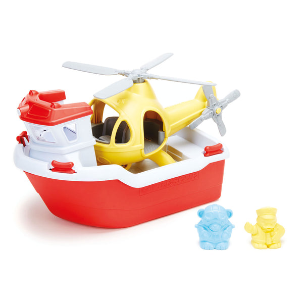 Green Toys Reddingsboot met Helikopter - ToyRunner