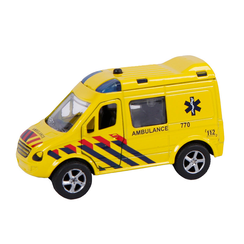 2-Play Die-cast Pull Back Ambulance NL Licht en Geluid - ToyRunner