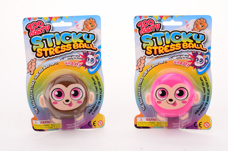 Sticky stretchbal aap op kaart 24352 - ToyRunner