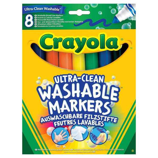 Crayola Ultra Clean Viltstiften met Kegelpunt, 8st. - ToyRunner