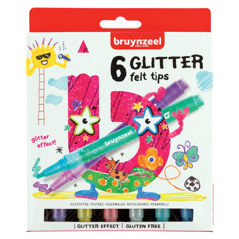 Bruynzeel Kids Glitter Viltstiften, 6st. - ToyRunner