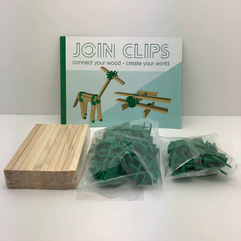 mini set houten bouwplankjes 56-10 hout groen/blank - ToyRunner