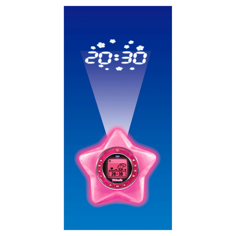 KidiMagic StarLight wekker met sfeerlicht 22 cm roze - ToyRunner