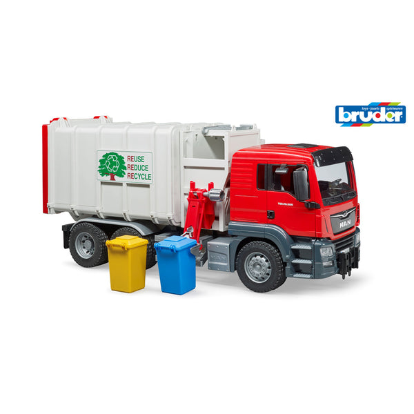 MAN TGS vuilniswagen met zijlader Bruder Vrachtwagen Bruder - 03761 - ToyRunner