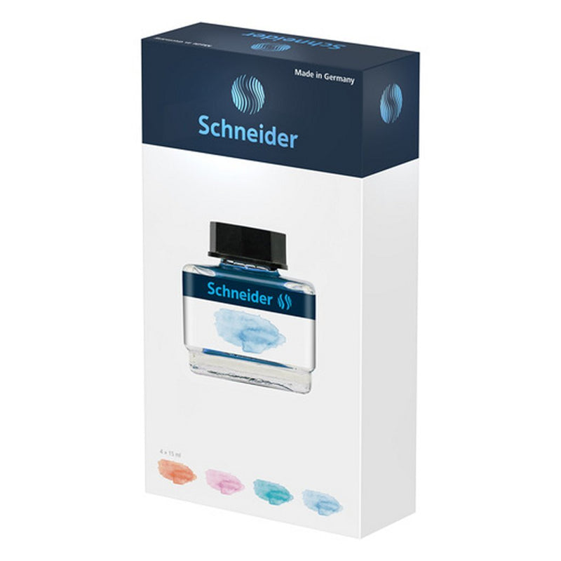 Schneider S-143701 Giftbox Pastelinkt 4 Potjes + Piston Convertor