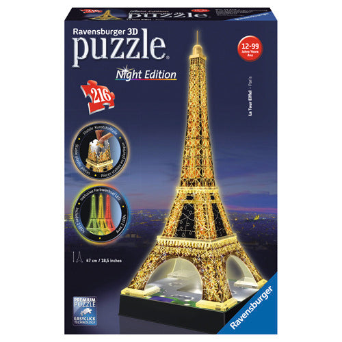 Puzzel Eiffeltoren Night 3d - 216 stukjes - 3D Puzzel Ravensburger - ToyRunner