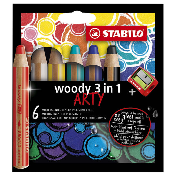 STABILO Woody ARTY Etui - 6 Kleuren + Puntenslijper - ToyRunner