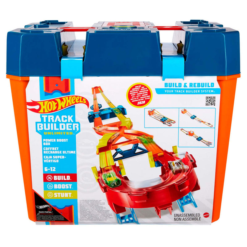 lanceerbaan Track Builder Box 34 x 31 cm blauw/oranje - ToyRunner